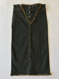 Y2K Washed Black Denim Midi Skirt (S)