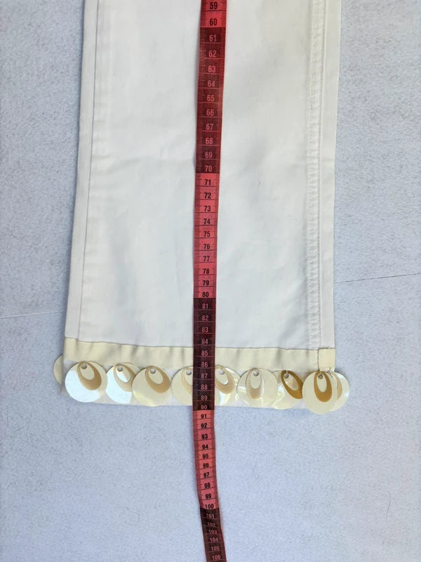 Vintage Y2K White Bell Bottom Pants (S)