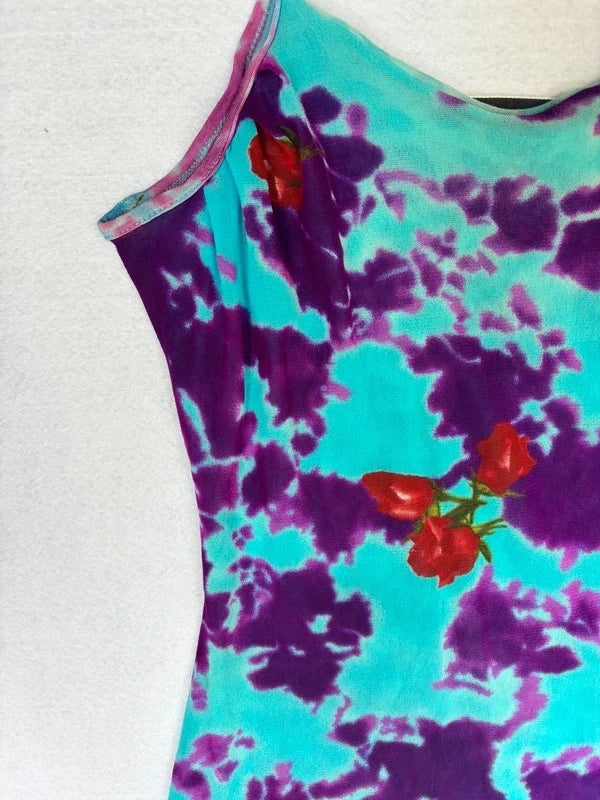 Y2K Turquoise Midi Dress (M)