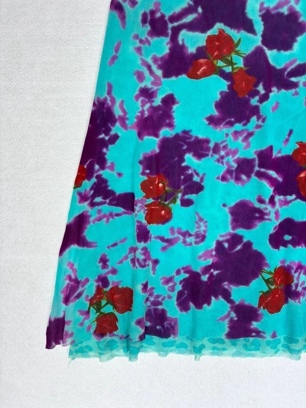 Y2K Turquoise Midi Dress (M)