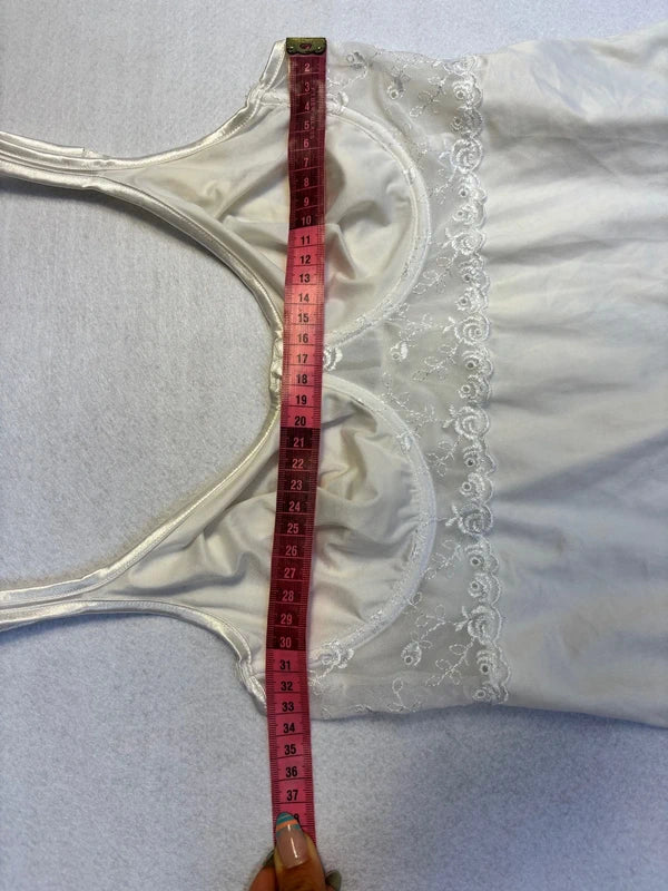 Vintage Ivory Satin Lace Cami (M)