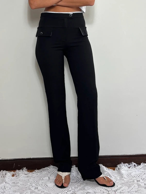 Vintage Jus D’ Orange Black Tailor Straight Pants (XS)