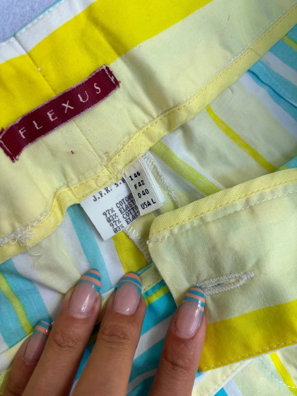 Y2K Stripped Flare Pants Low Rise (M)