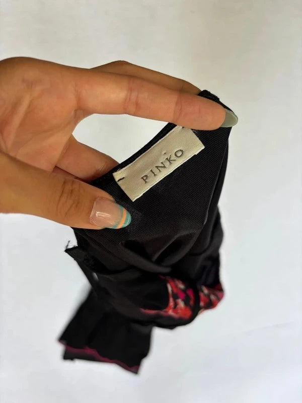 Vintage Y2K Black Lace Cami Midi Dress (M)