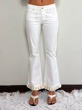 Vintage Y2K White Bell Bottom Pants (S)