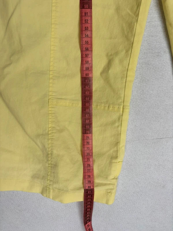 Y2K Pastel Yellow Utility Cargo Pants Low Rise (L)