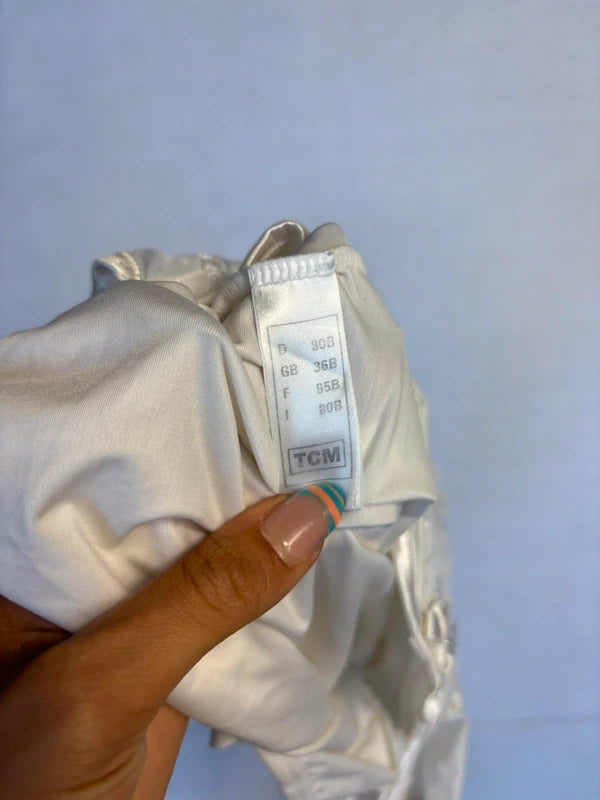 Vintage Ivory Satin Lace Cami (M)
