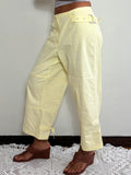 Y2K Pastel Yellow Utility Cargo Pants Low Rise (L)