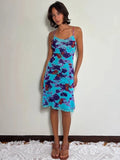 Y2K Turquoise Midi Dress (M)