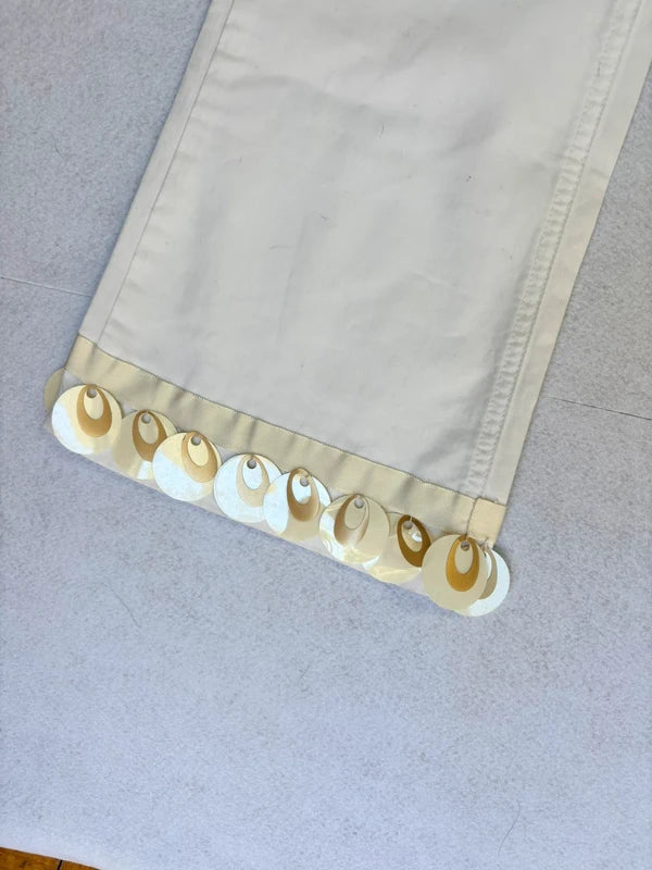 Vintage Y2K White Bell Bottom Pants (S)