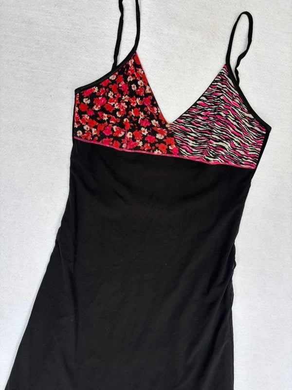 Vintage Y2K Black Lace Cami Midi Dress (M)