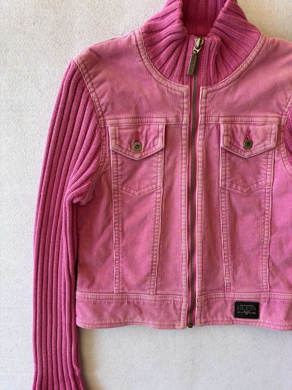 Y2K Guess Pink Cropped Jacket (XS)