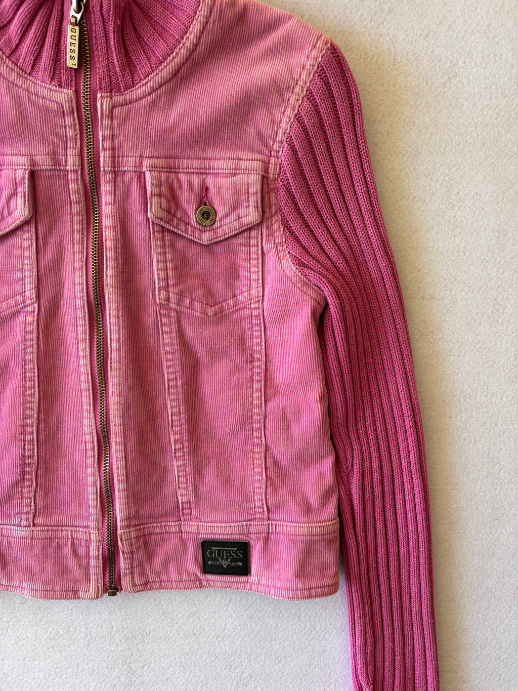 Y2K Guess Pink Cropped Jacket (XS)