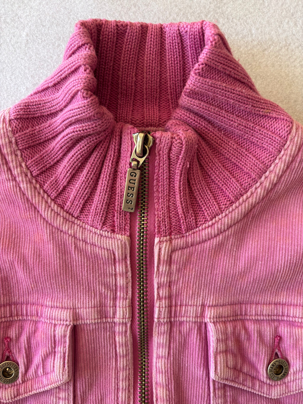 Y2K Guess Pink Cropped Jacket (XS)