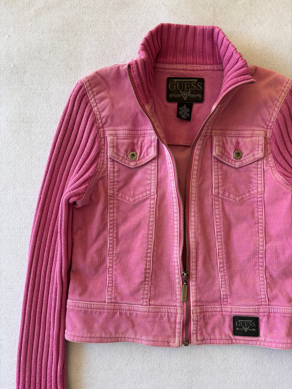 Y2K Guess Pink Cropped Jacket (XS)