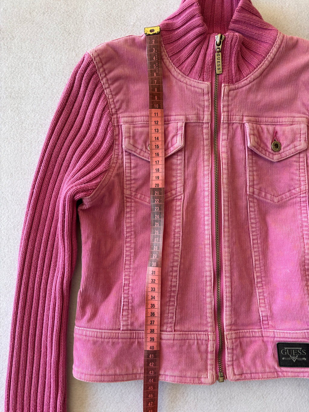 Y2K Guess Pink Cropped Jacket (XS)