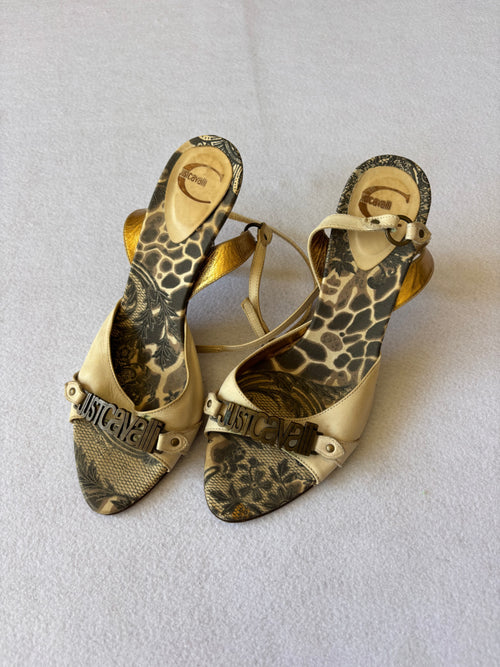 2000s Just Cavalli Designer Animal Print Heels 37 EUR