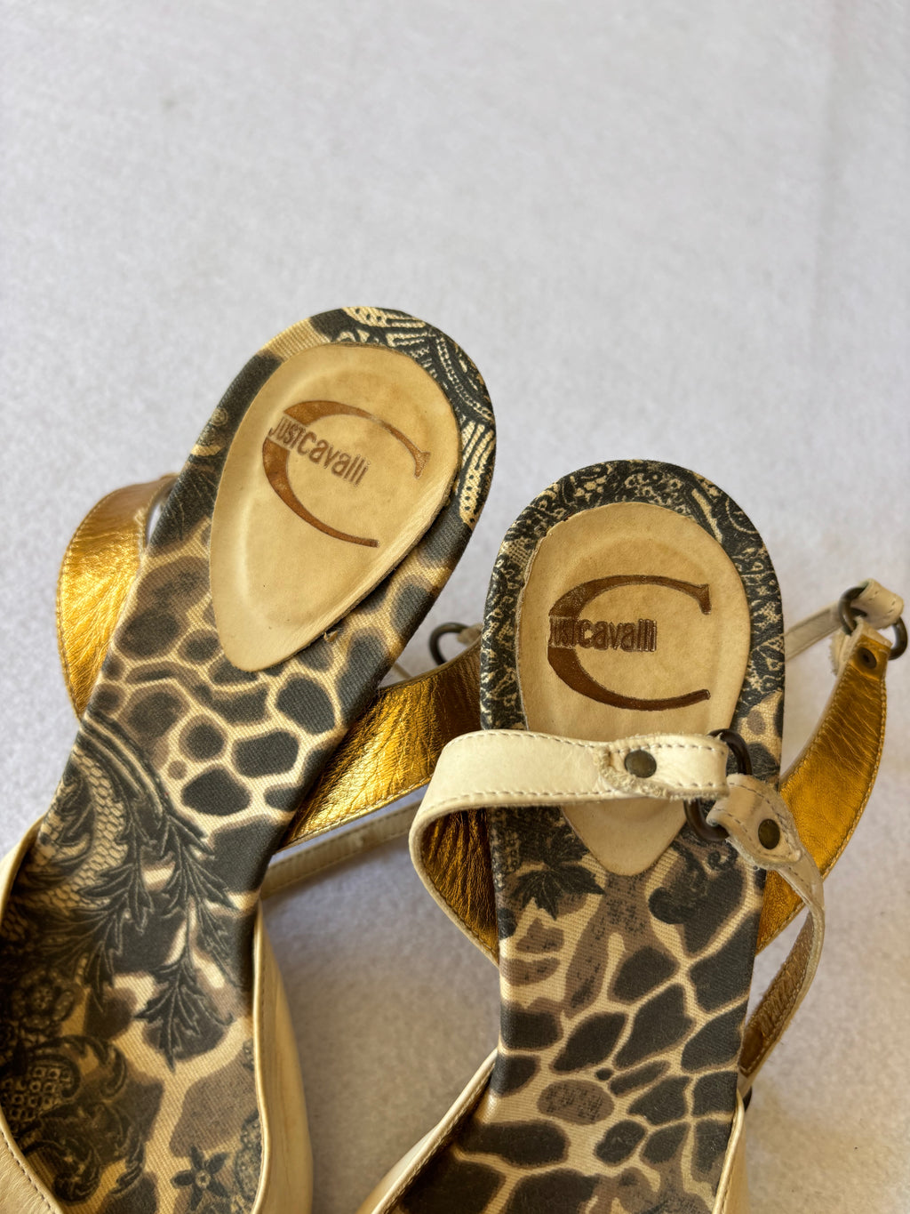 2000s Just Cavalli Designer Animal Print Heels 37 EUR