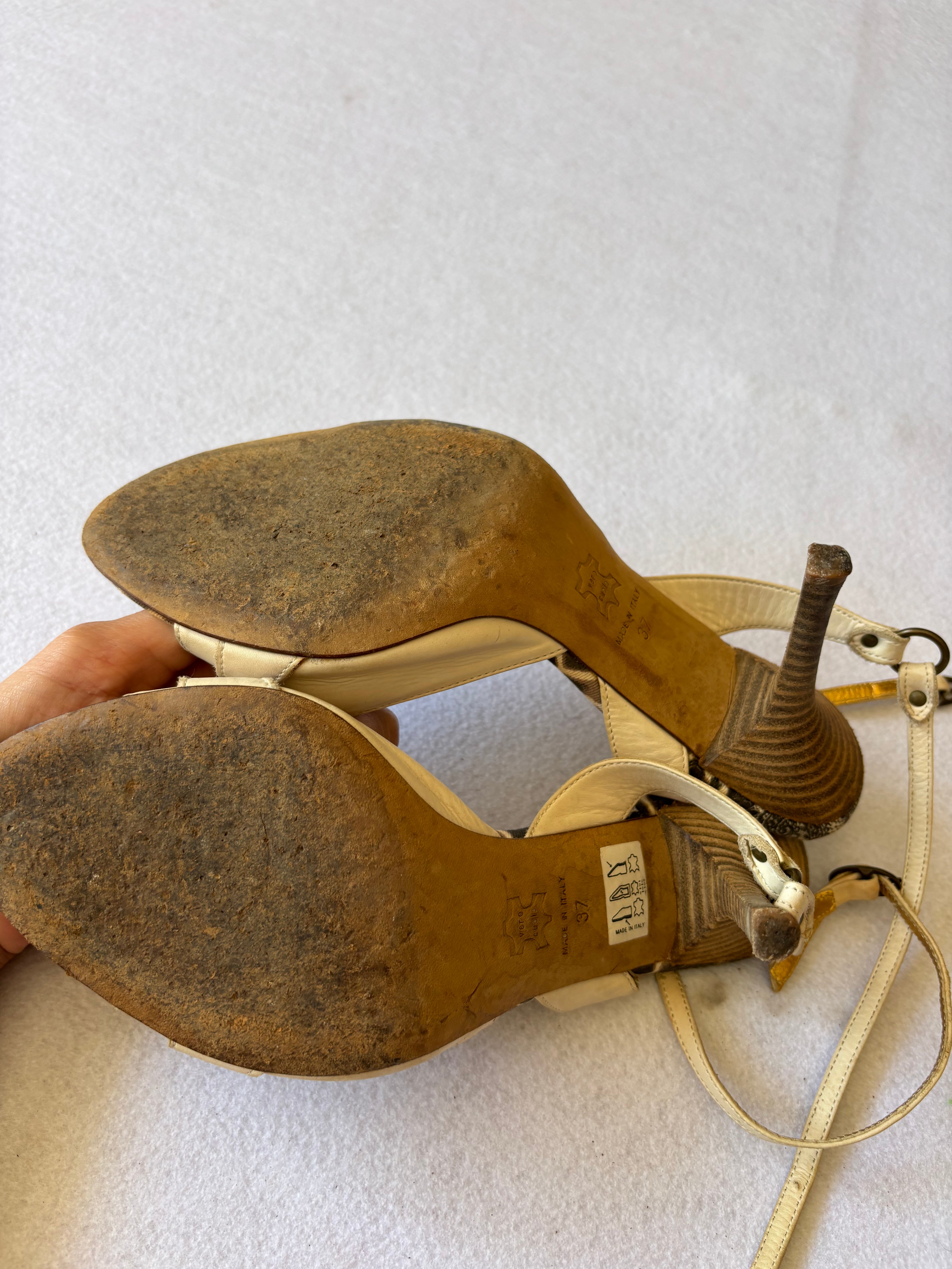 2000s Just Cavalli Designer Animal Print Heels 37 EUR
