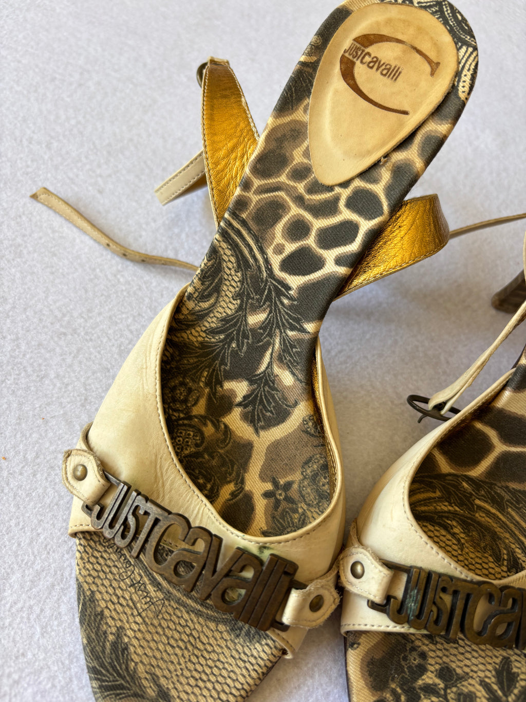 2000s Just Cavalli Designer Animal Print Heels 37 EUR