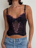 Black Corset with Pink Lace (XS)