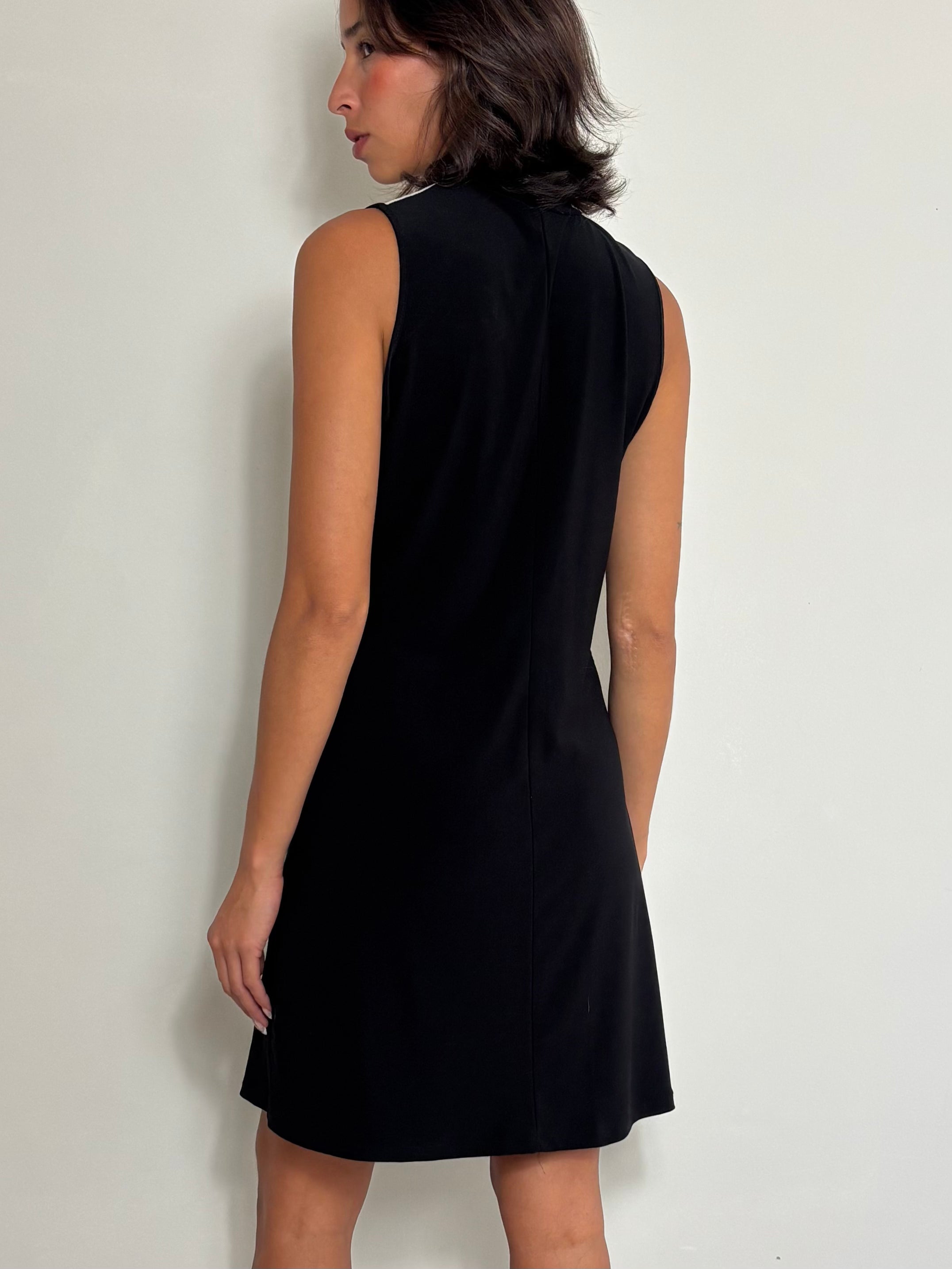 Vintage Monochromatic Geometric Shift Dress High Neck Abstract Spiral Pattern 60s