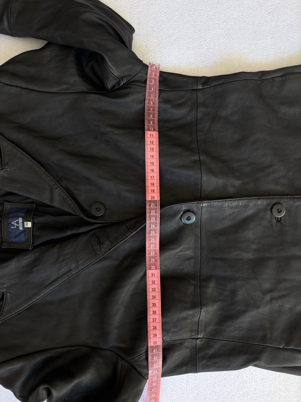 Vintage 90s Black Real Leather Trench Coat (L)