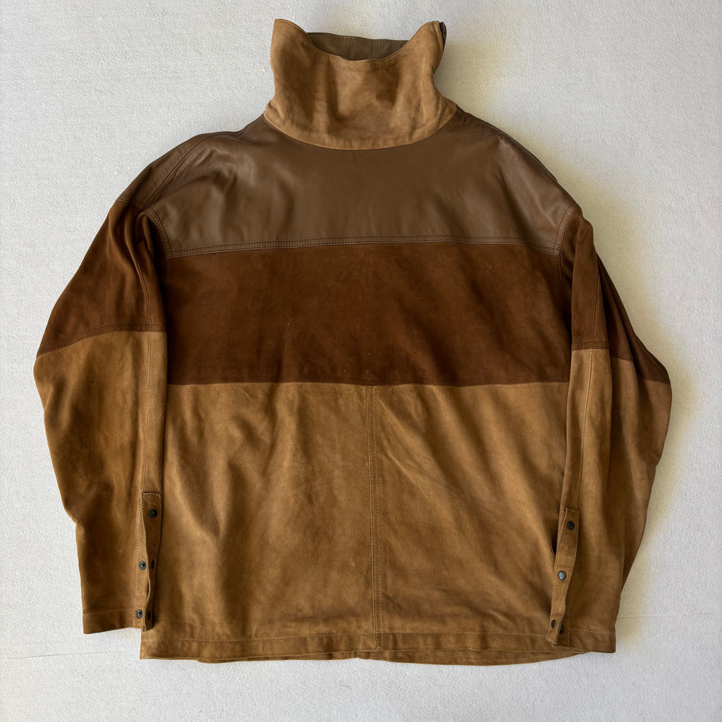 Vintage Suede and Leather High Neck Pullover (M)
