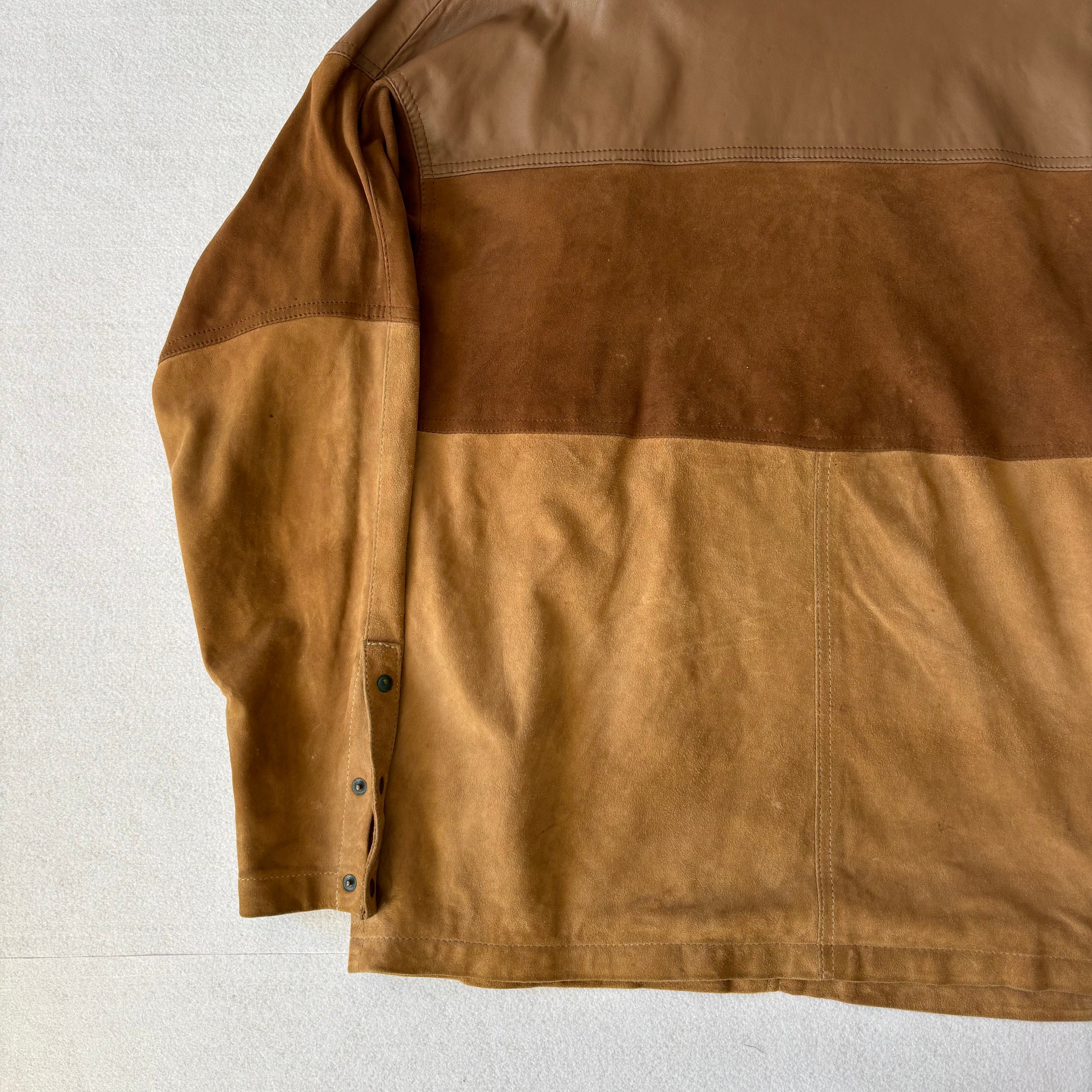 Vintage Suede and Leather High Neck Pullover (M)