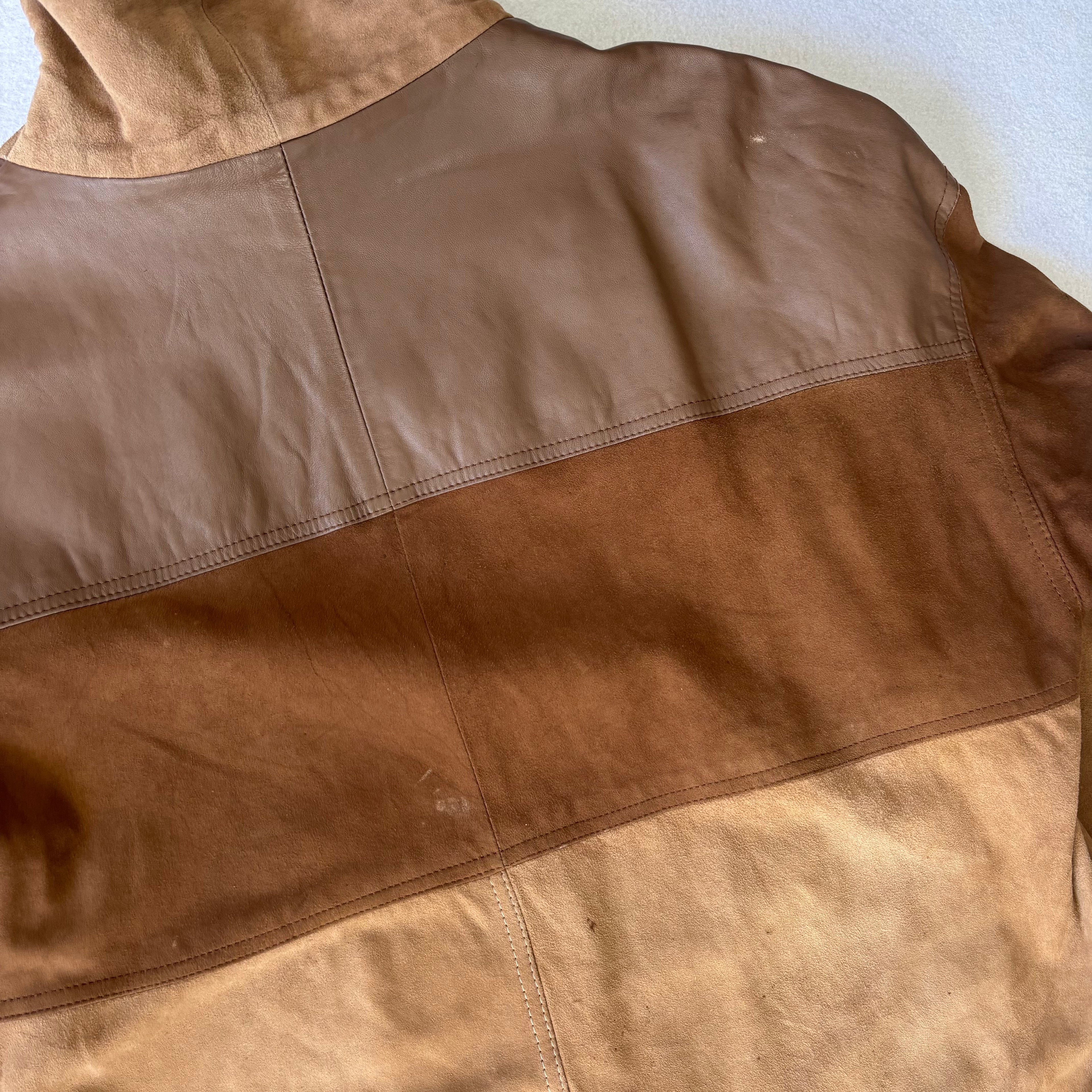 Vintage Suede and Leather High Neck Pullover (M)