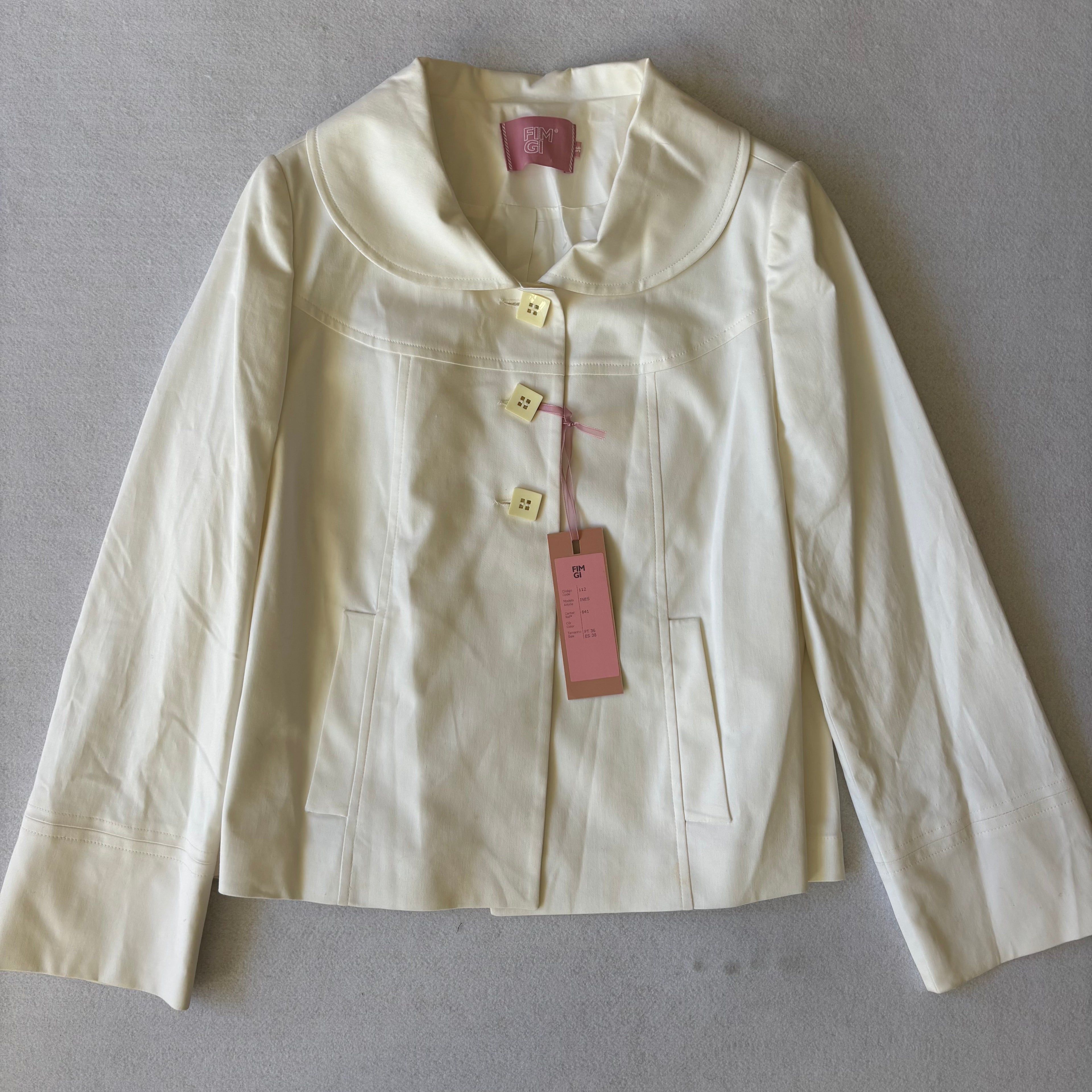 Vintage White Tailored Cropped Jacket (S)