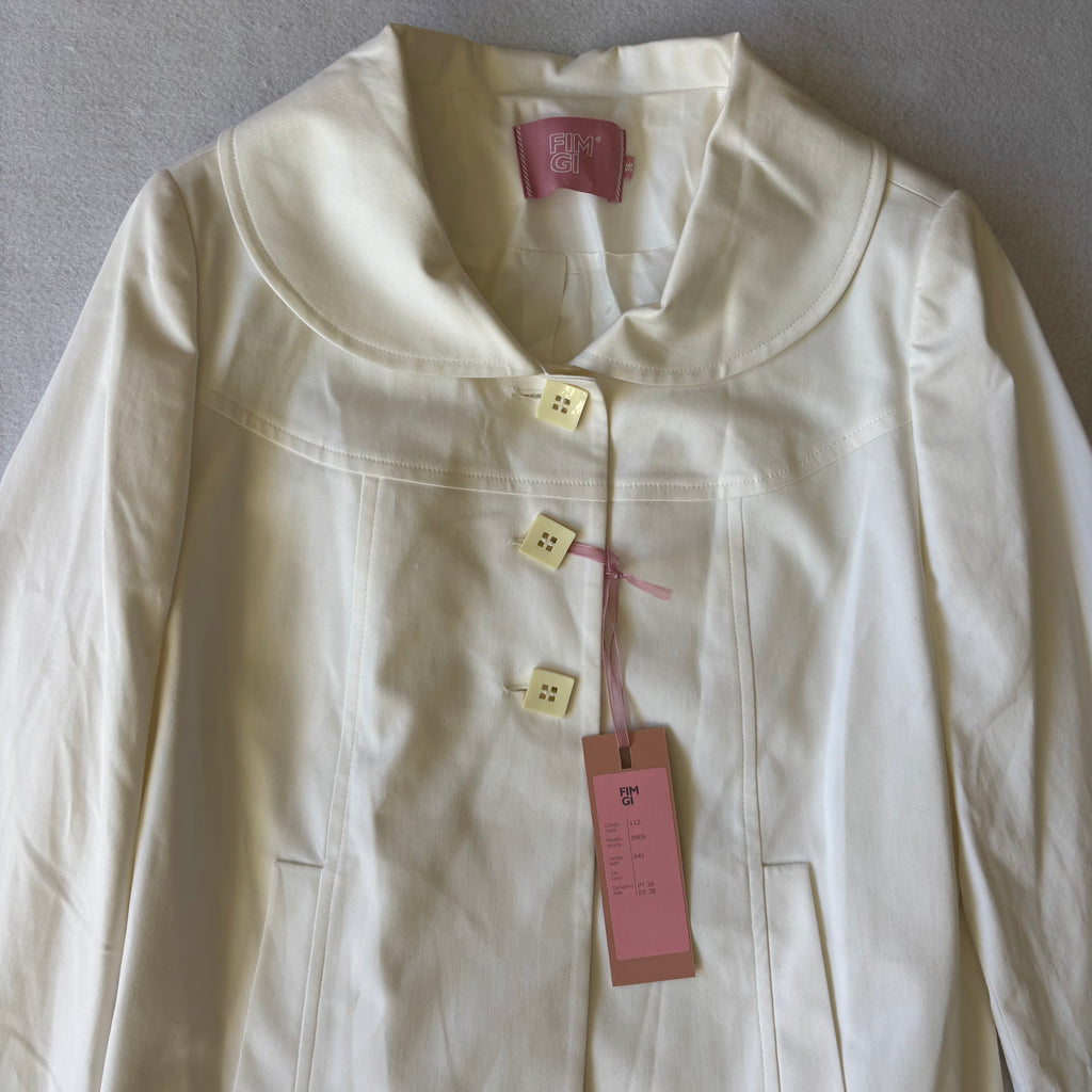 Vintage White Tailored Cropped Jacket (S)
