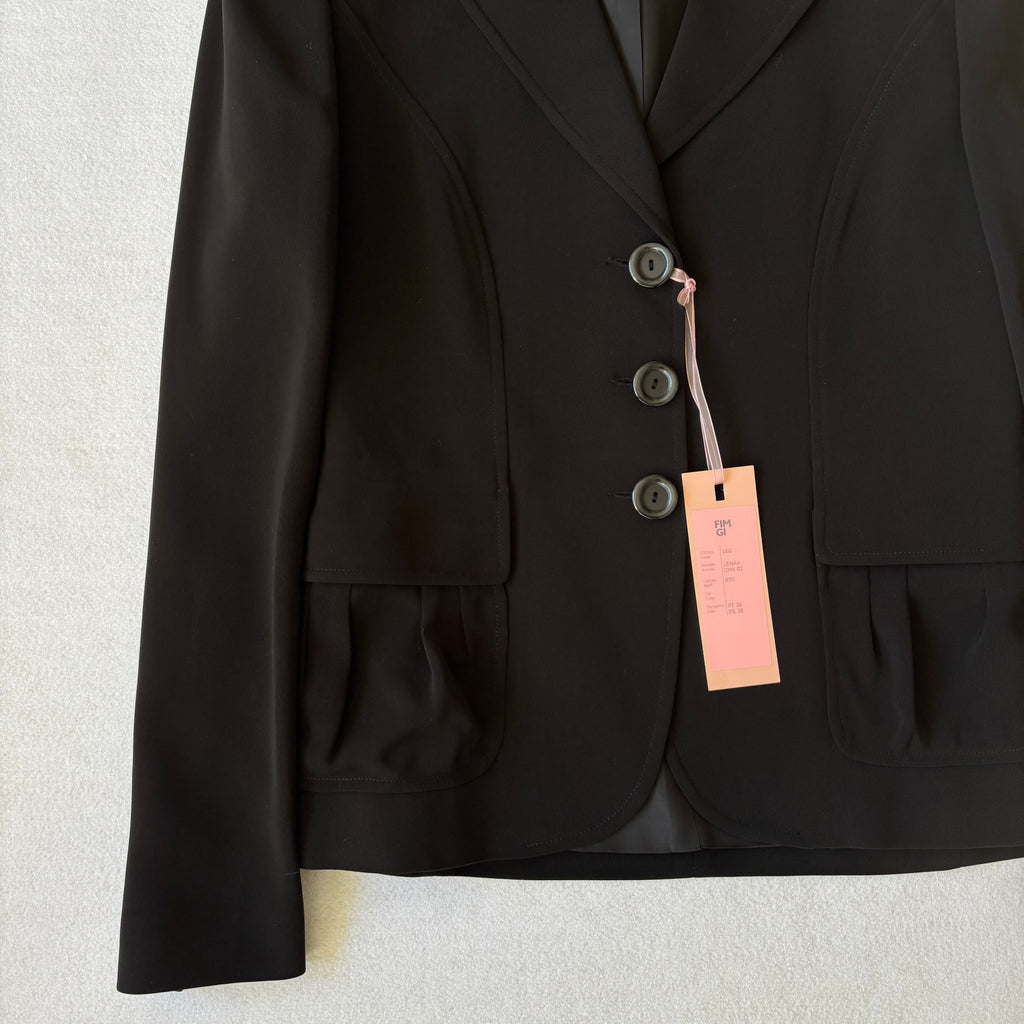 Y2K Black Tailored Fitted Office Blazer (S)