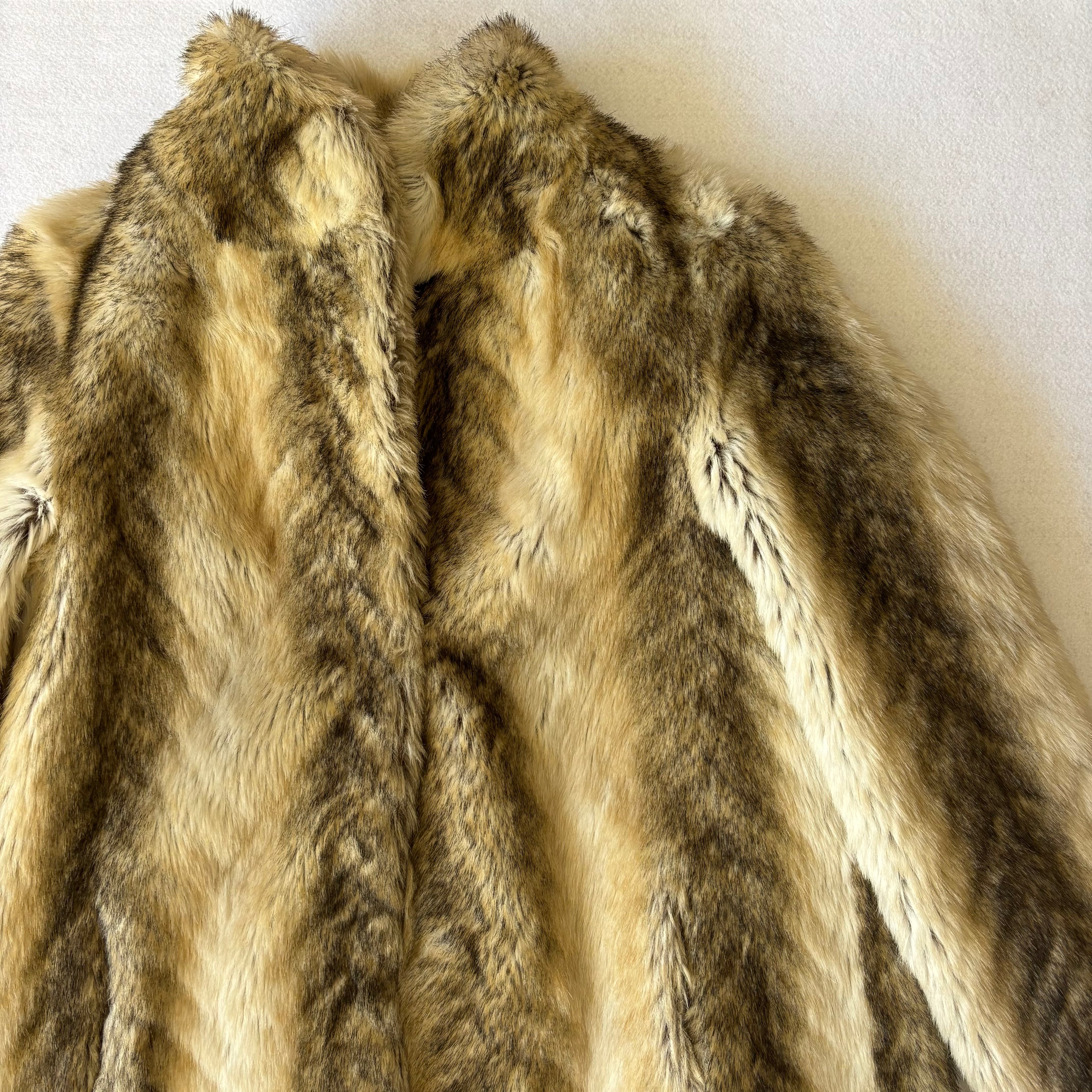 Vintage Faux Fur Striped Coat (M)