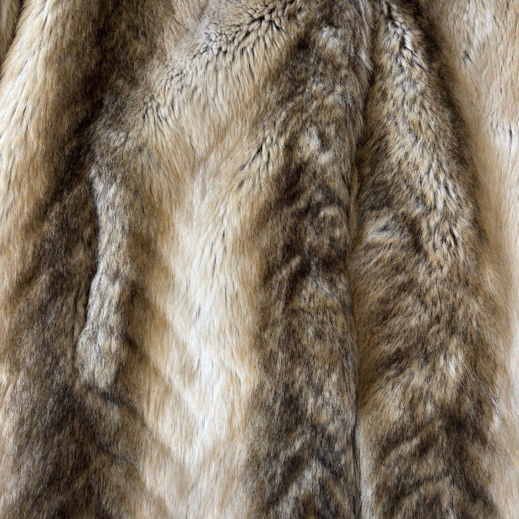 Vintage Faux Fur Striped Coat (M)