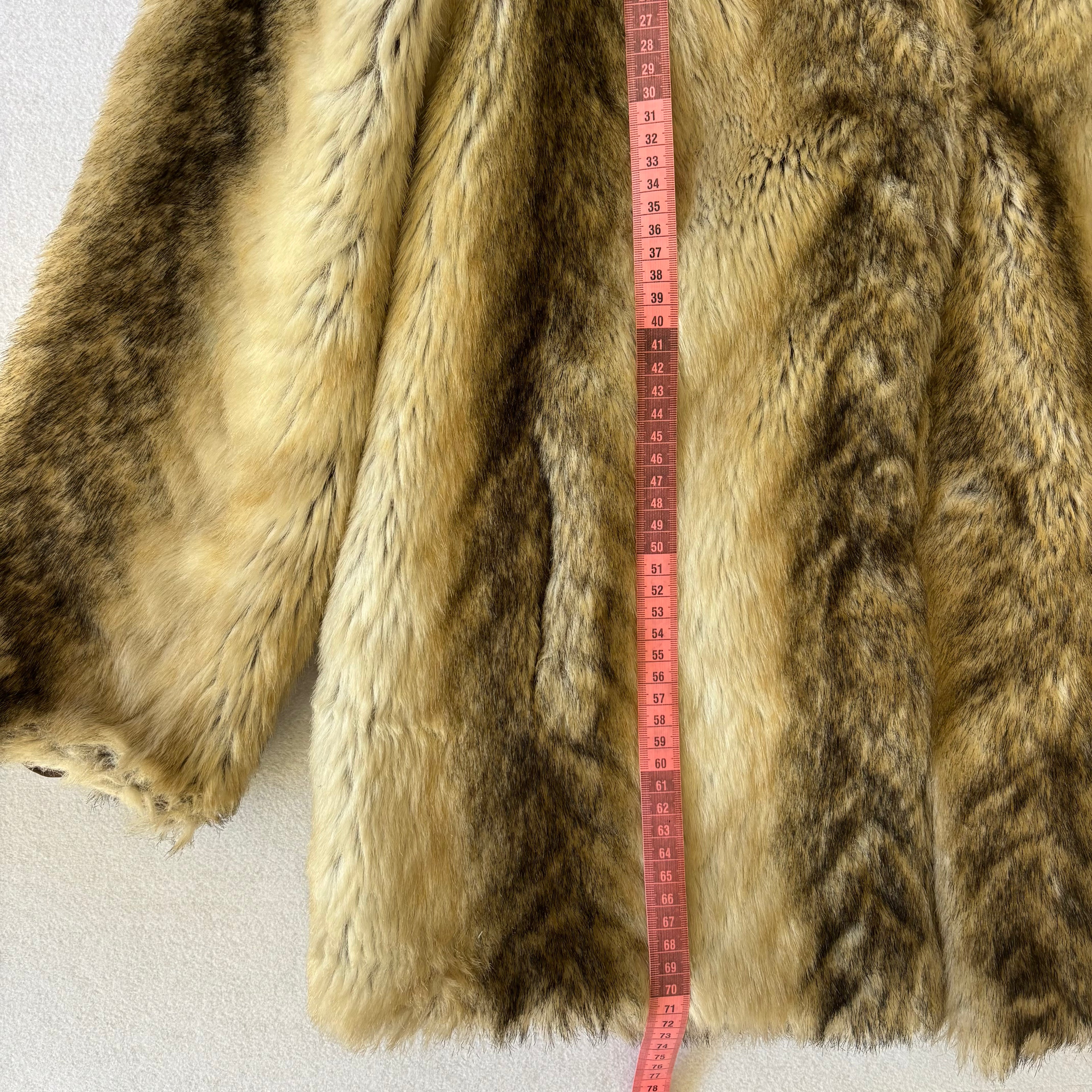 Vintage Faux Fur Striped Coat (M)