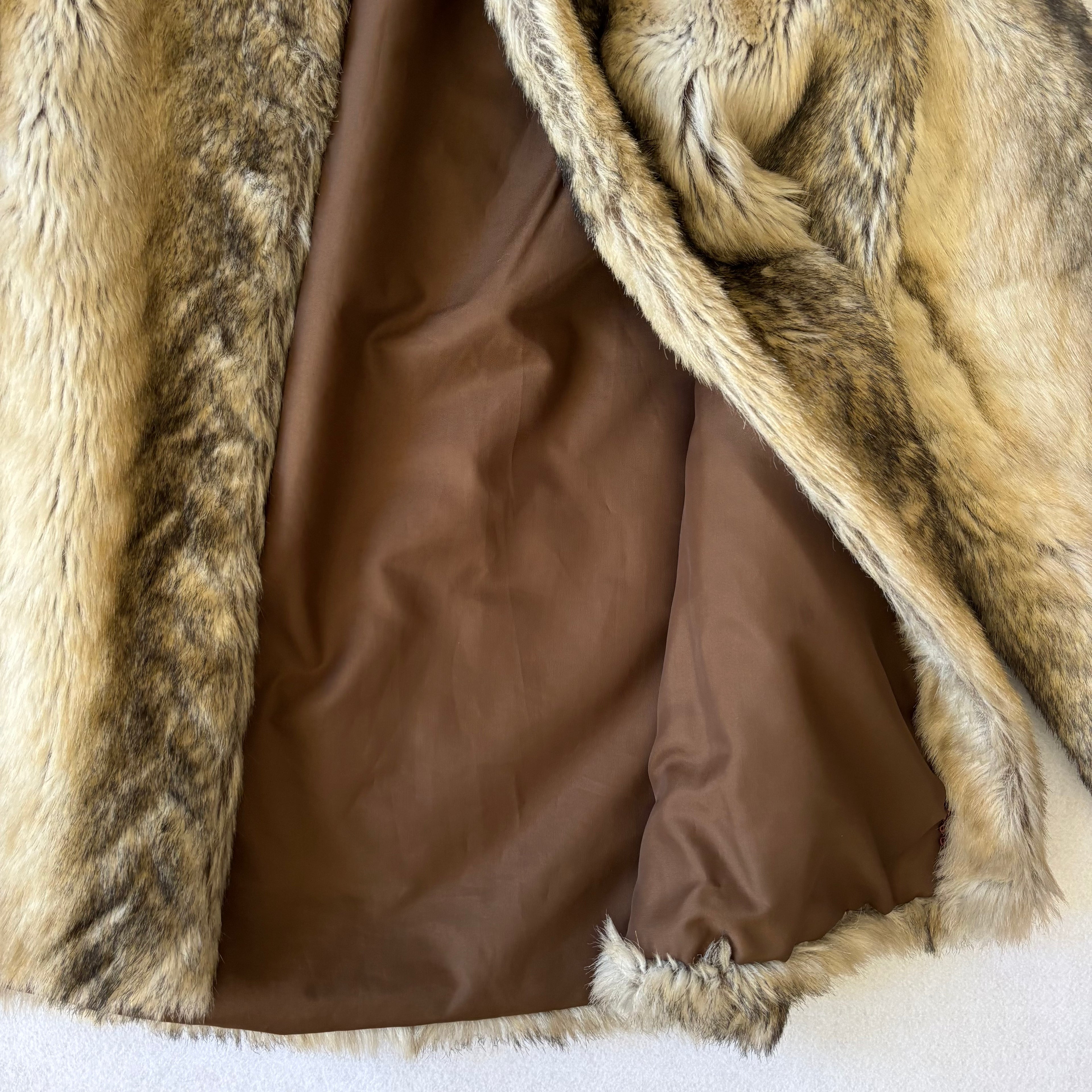 Vintage Faux Fur Striped Coat (M)