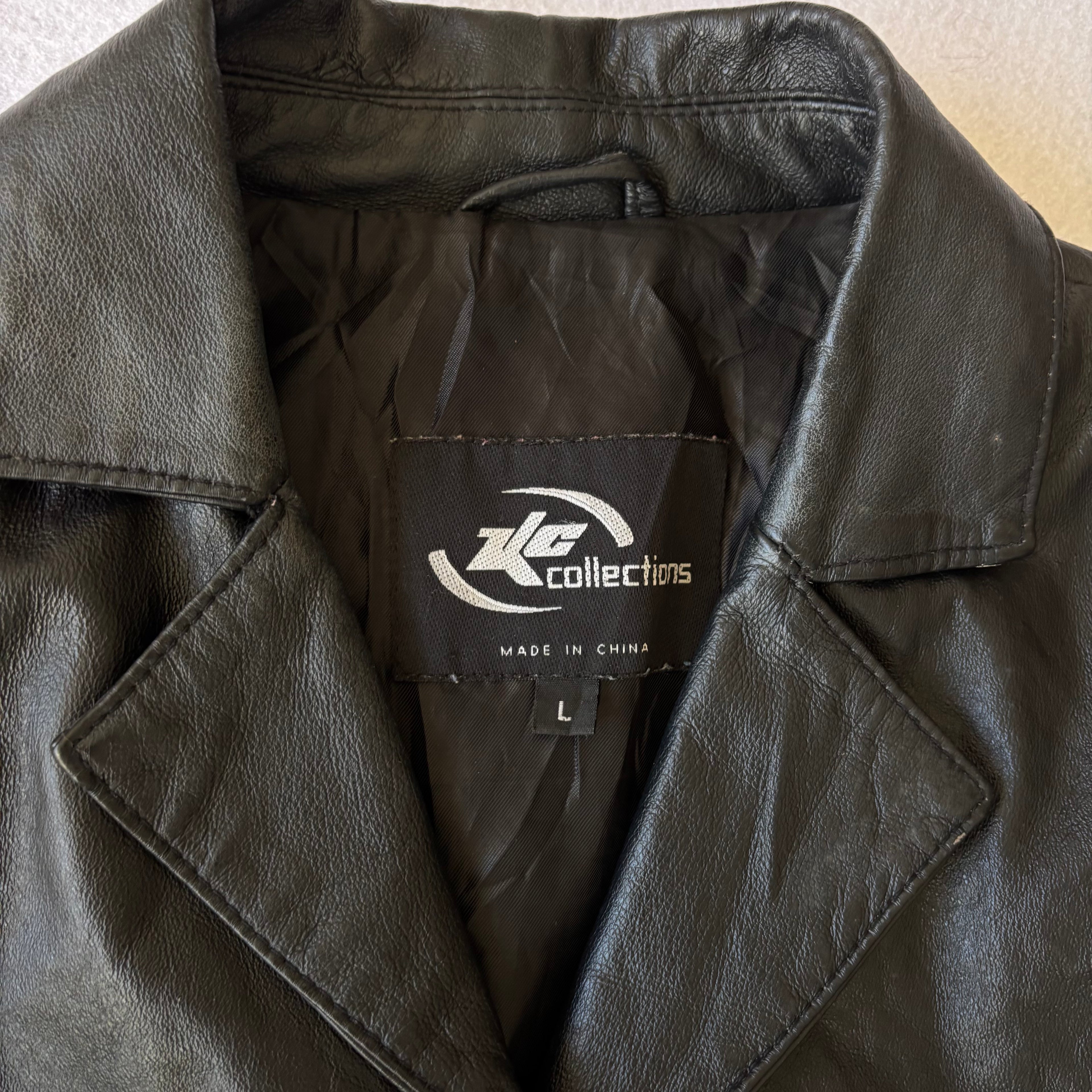 Vintage Black Leather Blazer (L)