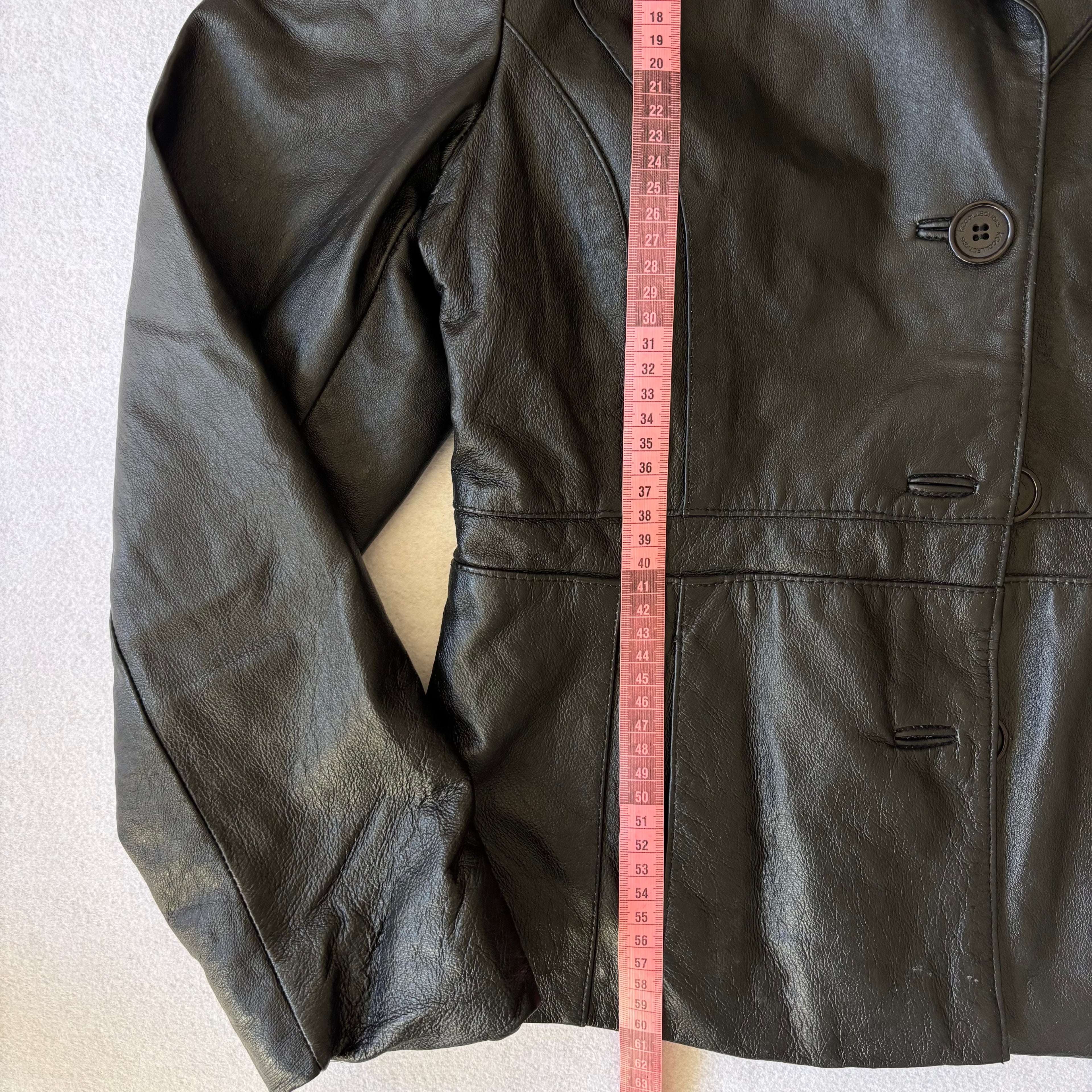 Vintage Black Leather Blazer (L)