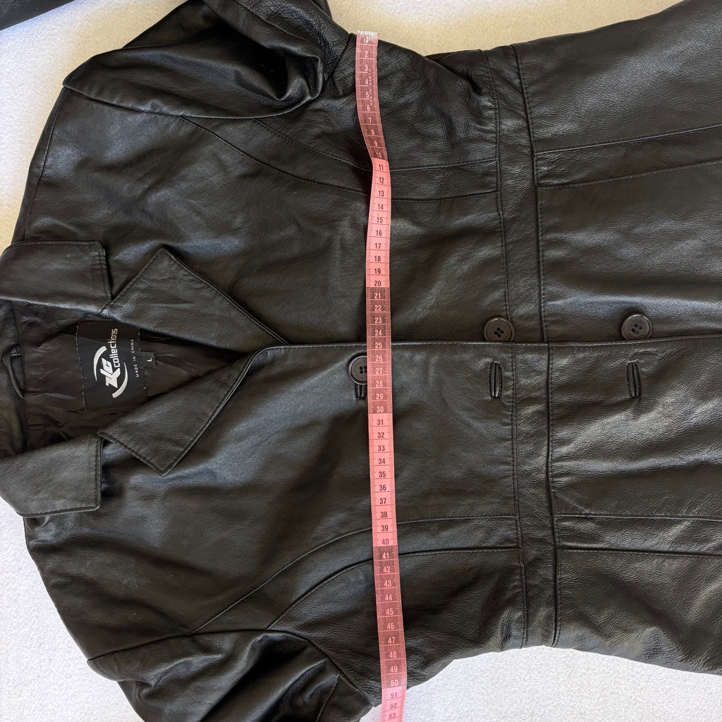 Vintage Black Leather Blazer (L)