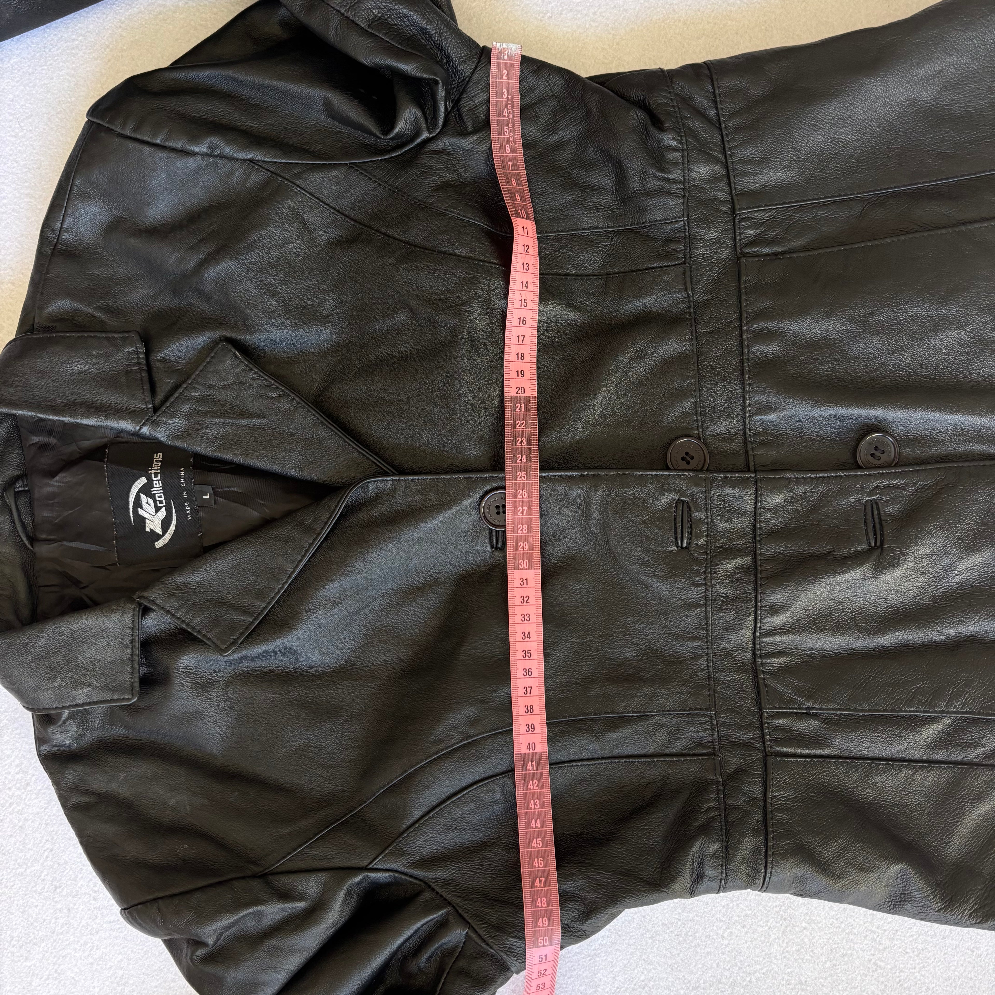 Vintage Black Leather Blazer (L)