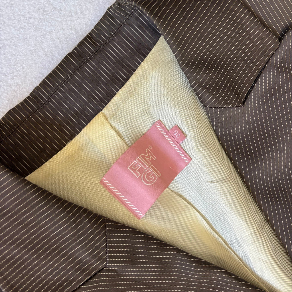 Vintage Pinstripe Fitted Tailored Blazer (S)