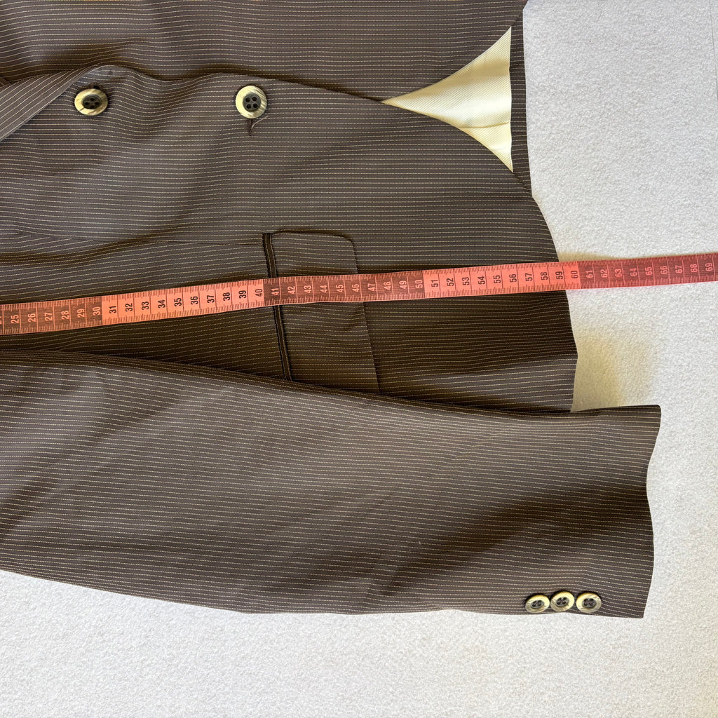 Vintage Pinstripe Fitted Tailored Blazer (S)