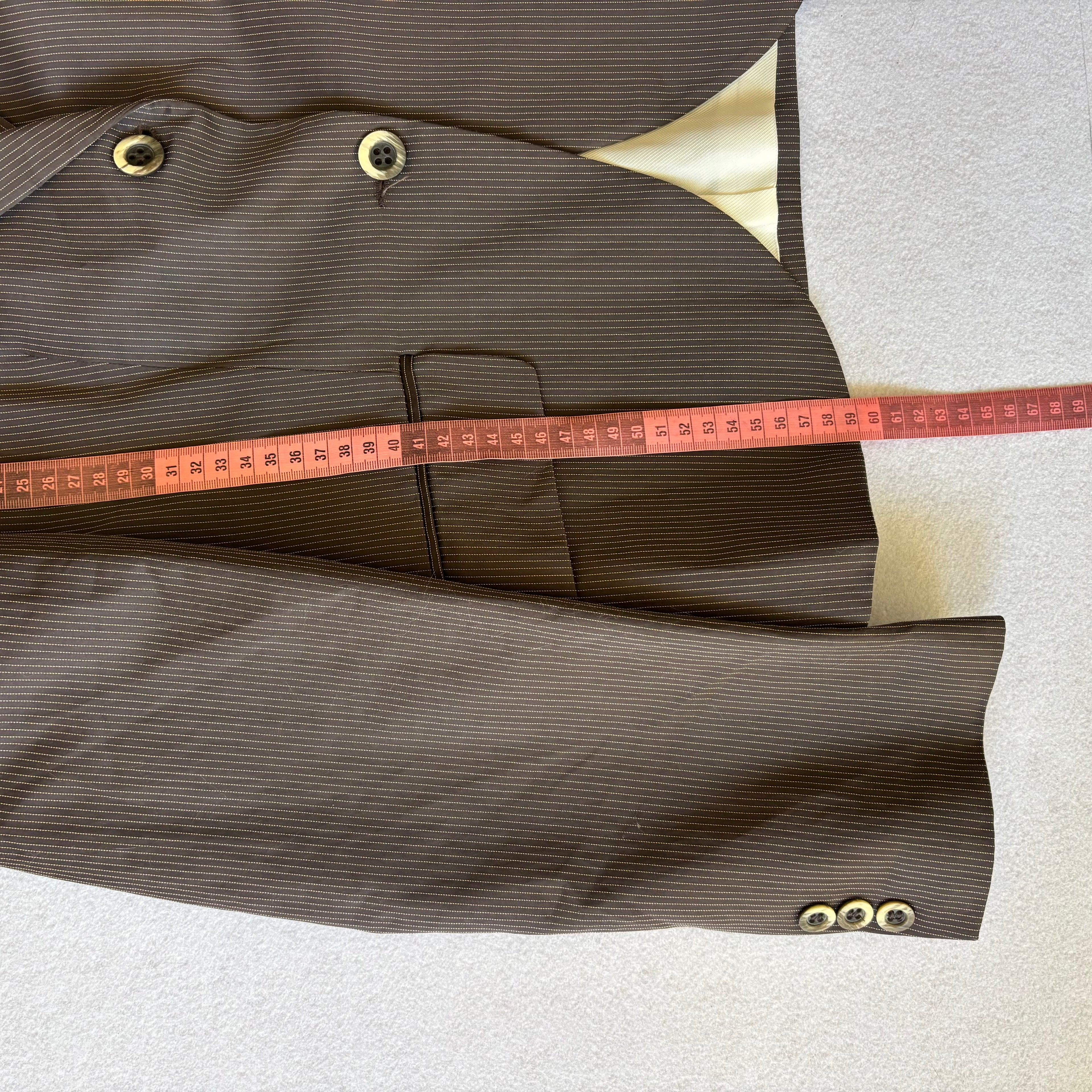 Vintage Pinstripe Fitted Tailored Blazer (S)