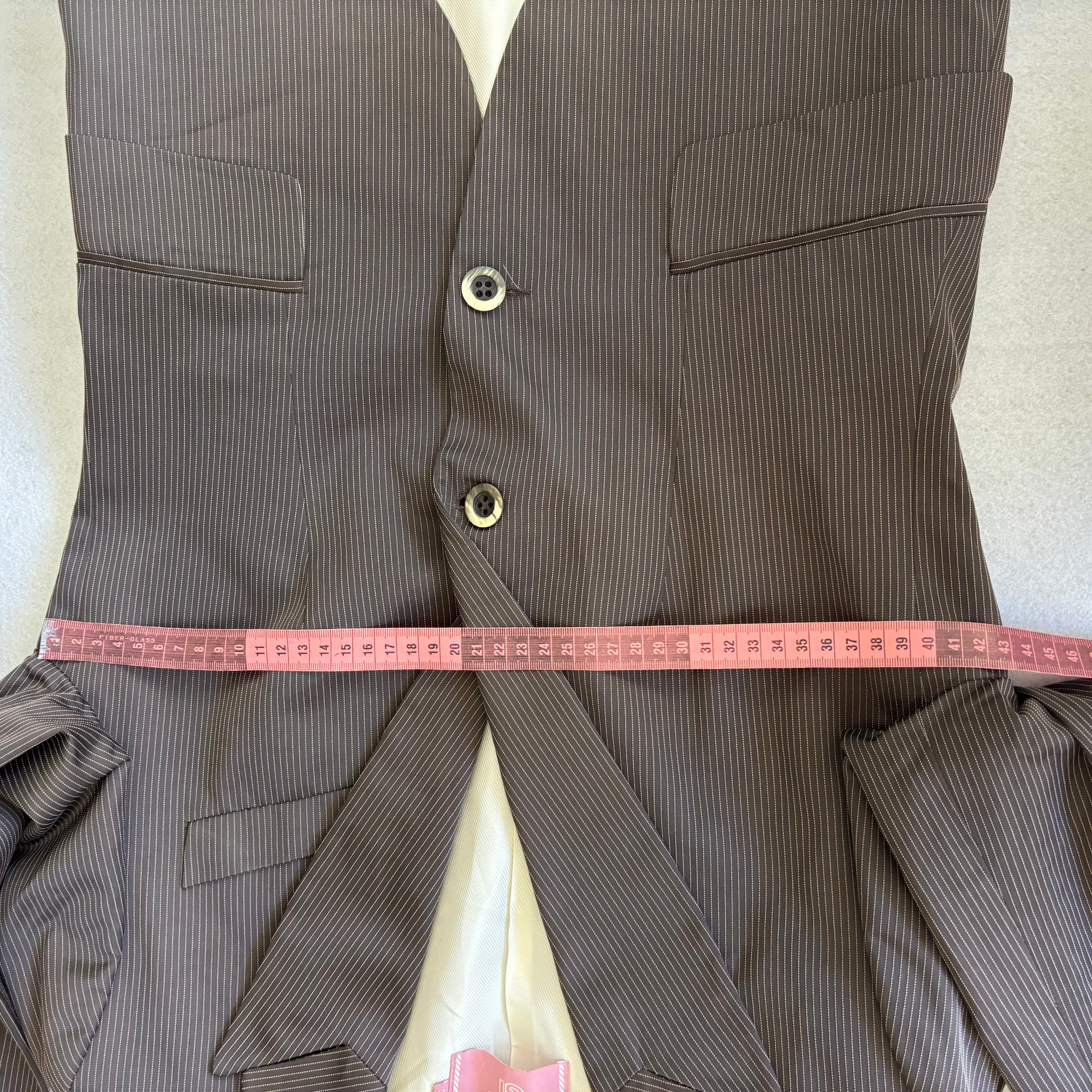 Vintage Pinstripe Fitted Tailored Blazer (S)