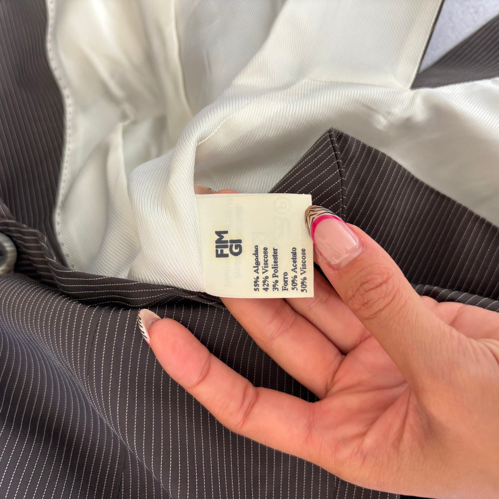 Vintage Pinstripe Fitted Tailored Blazer (S)