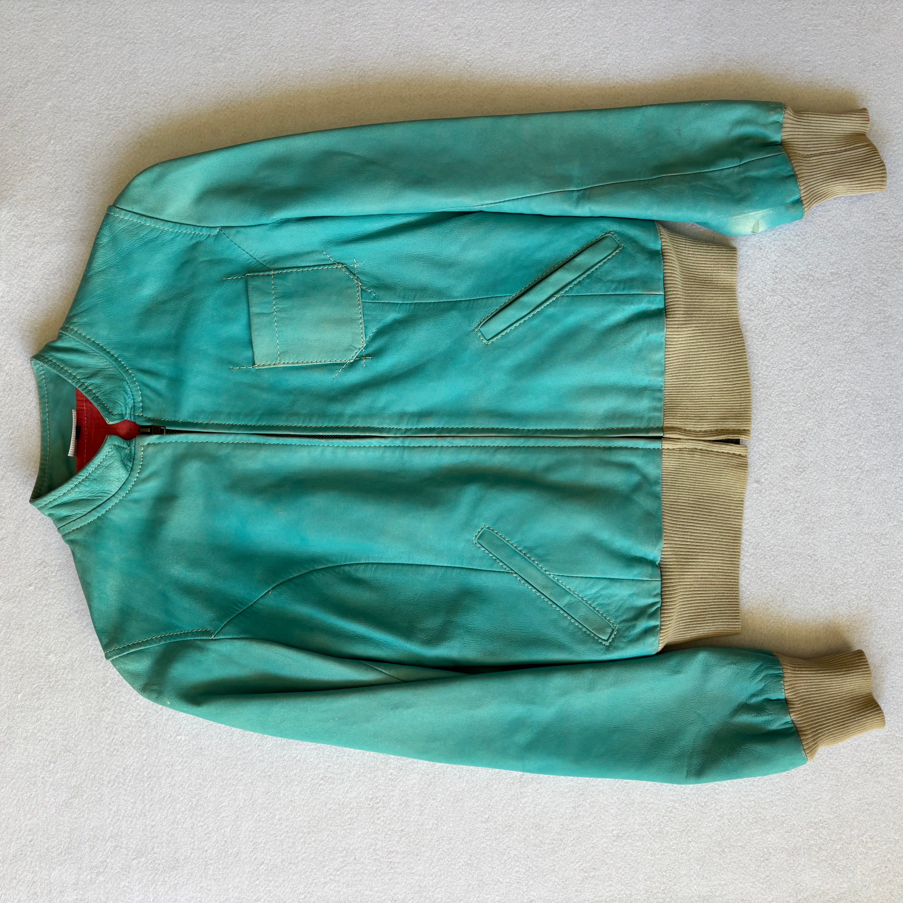Blue Leather Jacket (S)