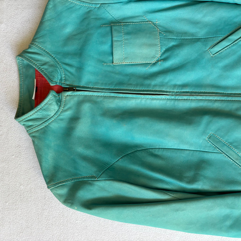 Blue Leather Jacket (S)