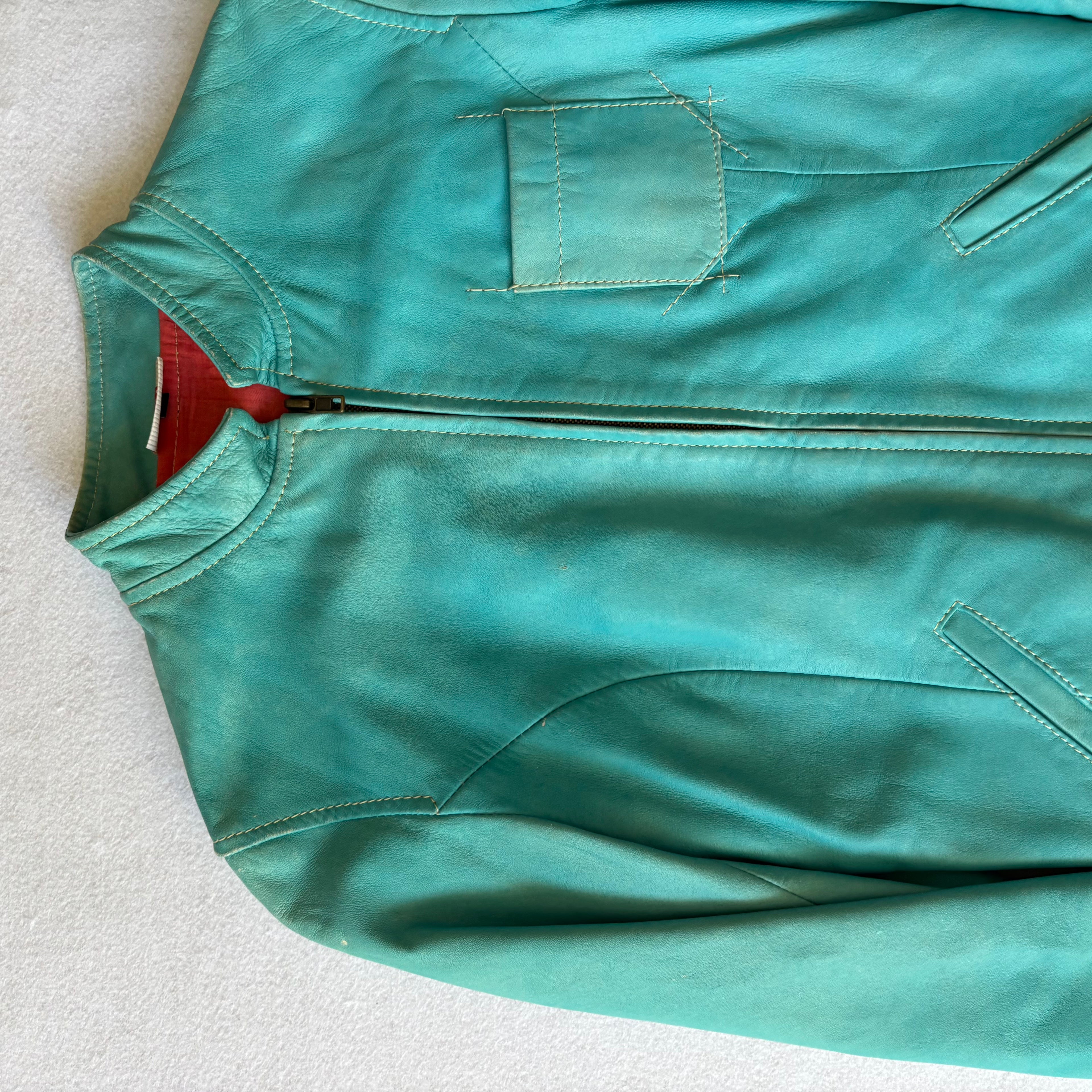 Blue Leather Jacket (S)