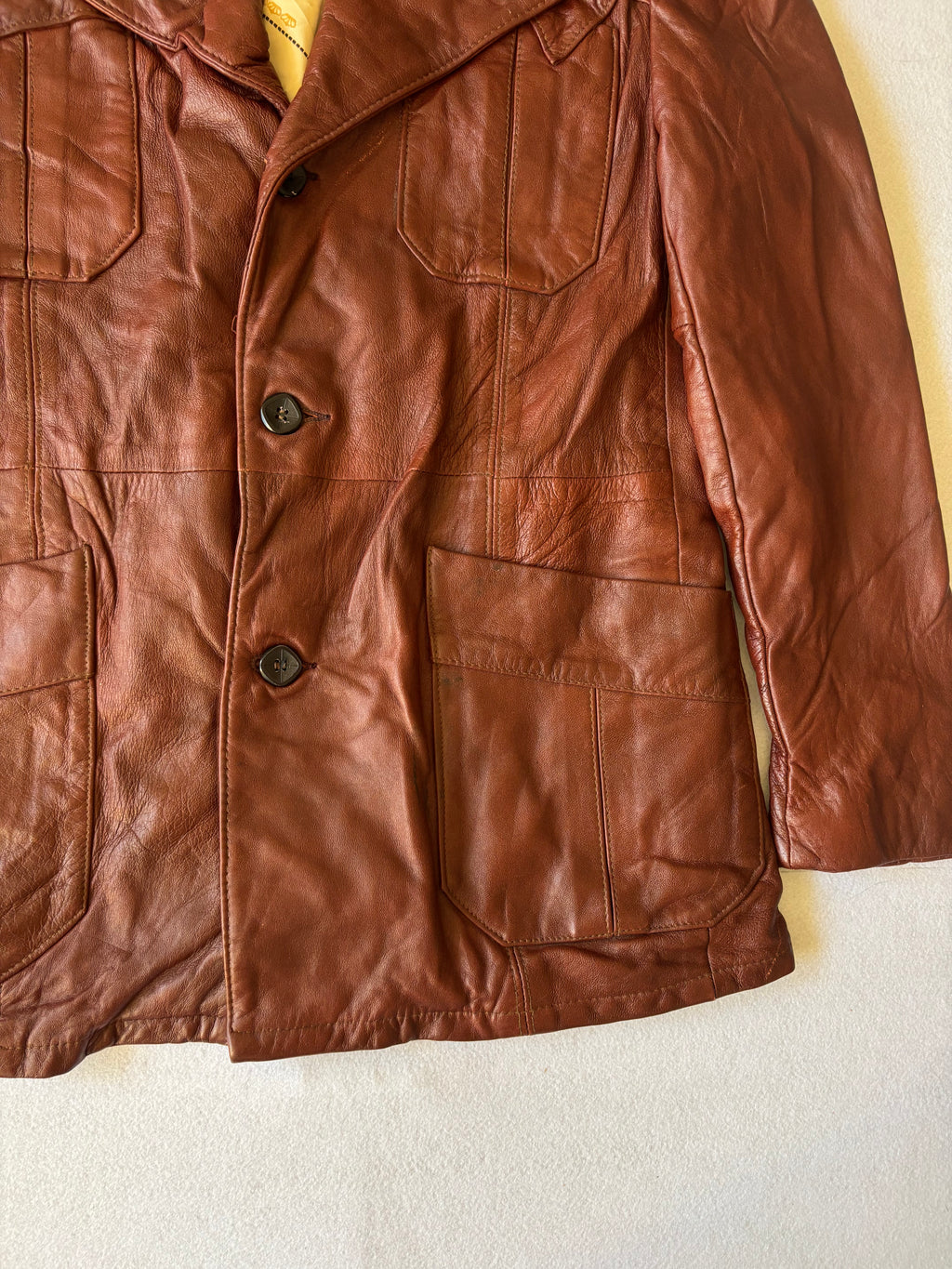 Vintage 70's Dark Brown Leather Blazer (L)